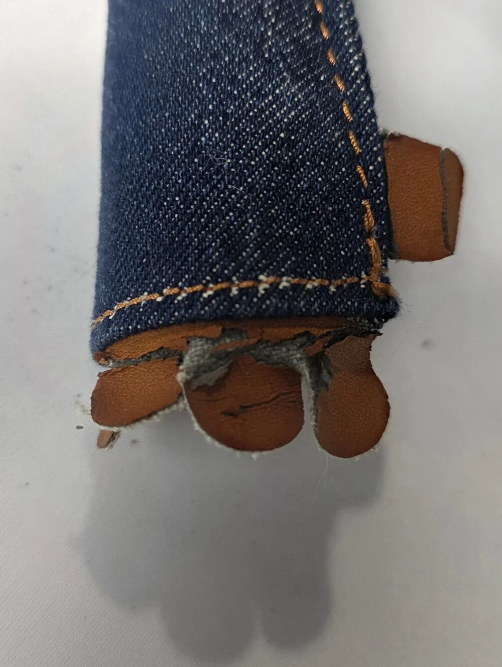 Chester Denim Bear Plush with Leather Accents